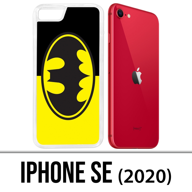 Coque iPhone SE 2020 - Batman Logo Classic Jaune Noir