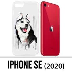 Coque iPhone SE 2020 - Chien Husky Splash
