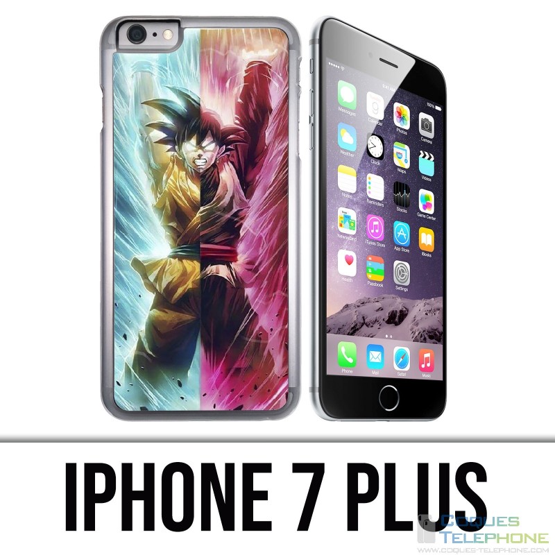 Custodia per iPhone 7 Plus - Dragon Ball Black Goku Cartoon