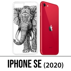 Coque iPhone SE 2020 - Éléphant Aztèque Noir Et Blanc