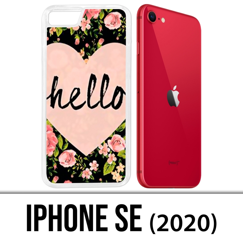 Coque iPhone SE 2020 - Hello Coeur Rose