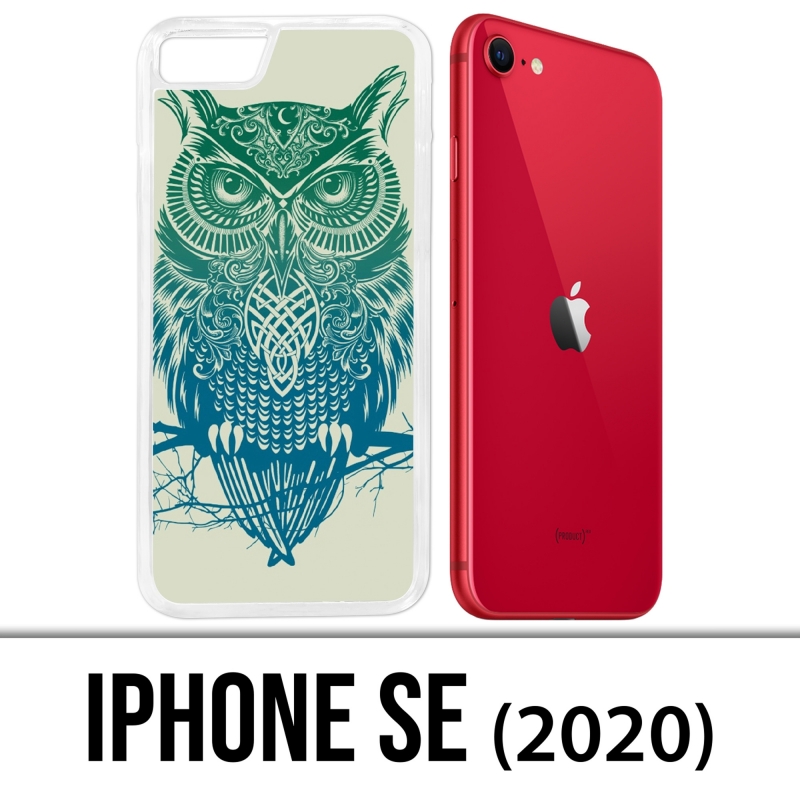 Coque iPhone SE 2020 - Hibou Abstrait