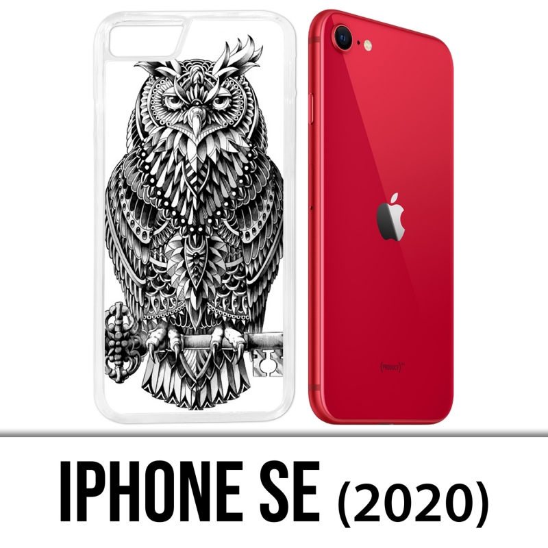 Coque iPhone SE 2020 - Hibou Azteque