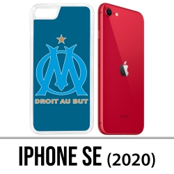 Funda iPhone 2020 SE - Logo Om Marseille Big Fond Bleu