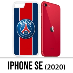 Coque iPhone SE 2020 - Logo Psg New Bande Rouge