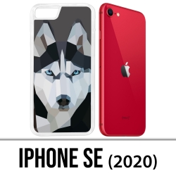 Coque iPhone SE 2020 - Loup Husky Origami