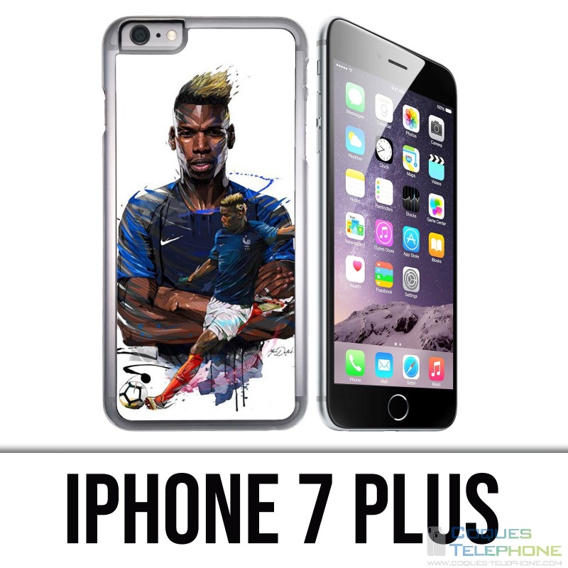 Coque iPhone 7 PLUS - Football France Pogba Dessin