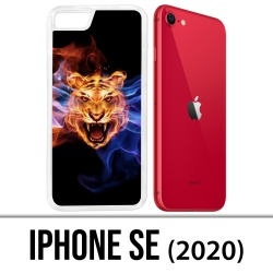Coque iPhone SE 2020 - Tigre Flammes