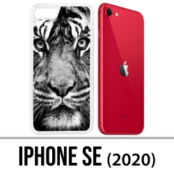 Coque iPhone SE 2020 - Tigre Noir Et Blanc
