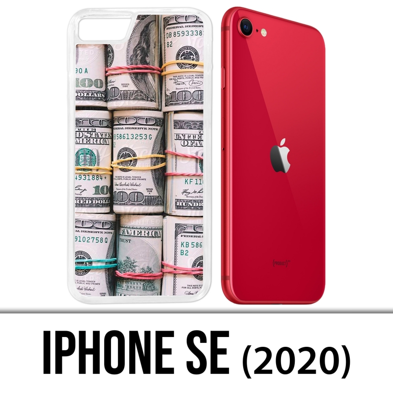 Coque iPhone SE 2020 - Billets Dollars rouleaux