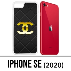 Coque iPhone SE 2020 - Chanel Logo Cuir