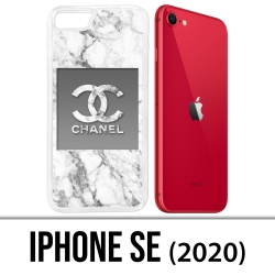 Coque iPhone SE 2020 - Chanel Marbre Blanc