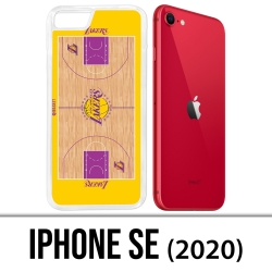 Coque iPhone SE 2020 - Terrain besketball Lakers NBA