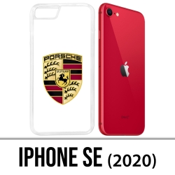 Coque iPhone SE 2020 - Porsche logo blanc
