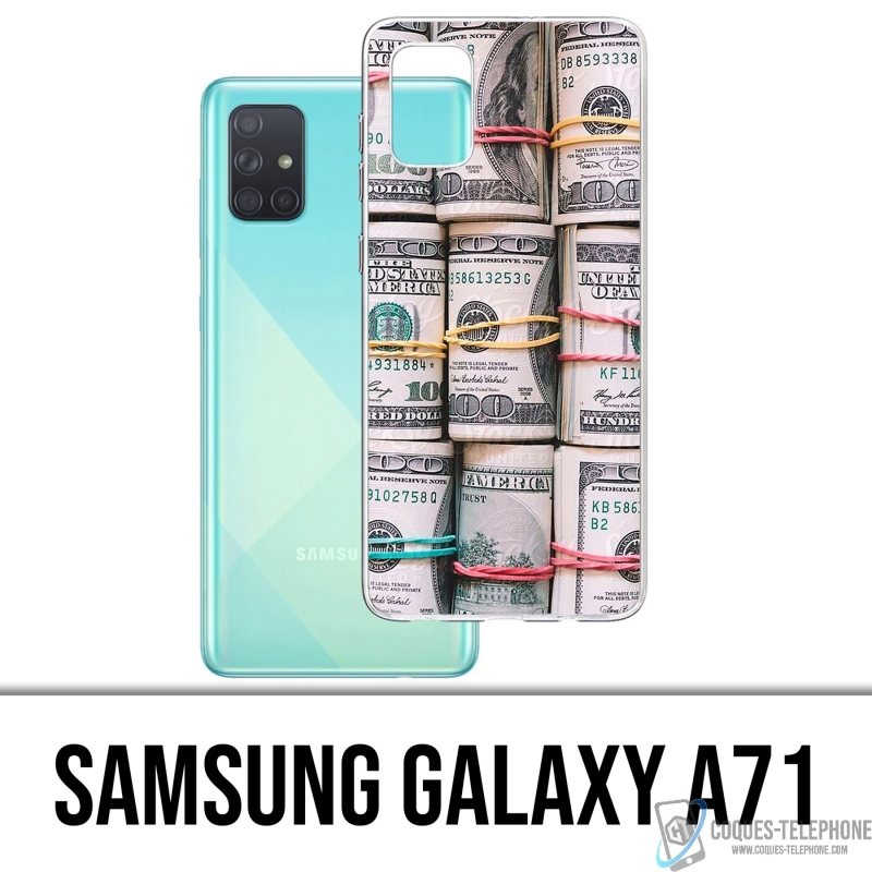 Funda Samsung Galaxy A71 - Billetes de dólar enrollados
