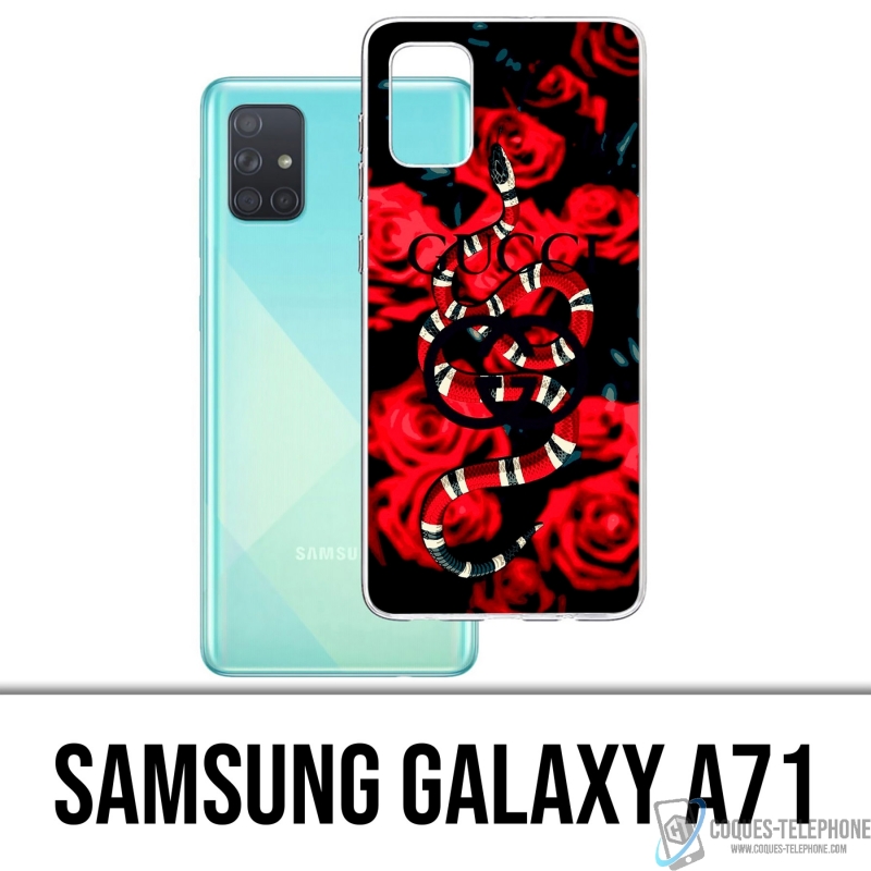 Custodia per Samsung Galaxy A71 - Gucci Snake Roses
