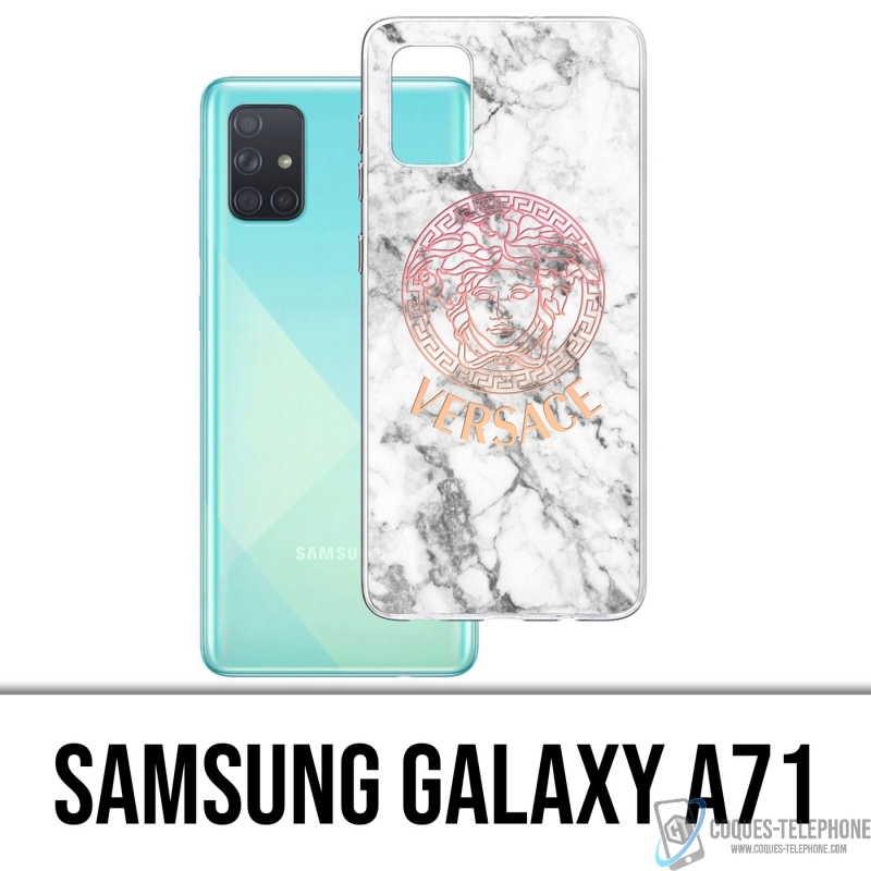 Coque Samsung Galaxy A71 - Versace Marbre Blanc