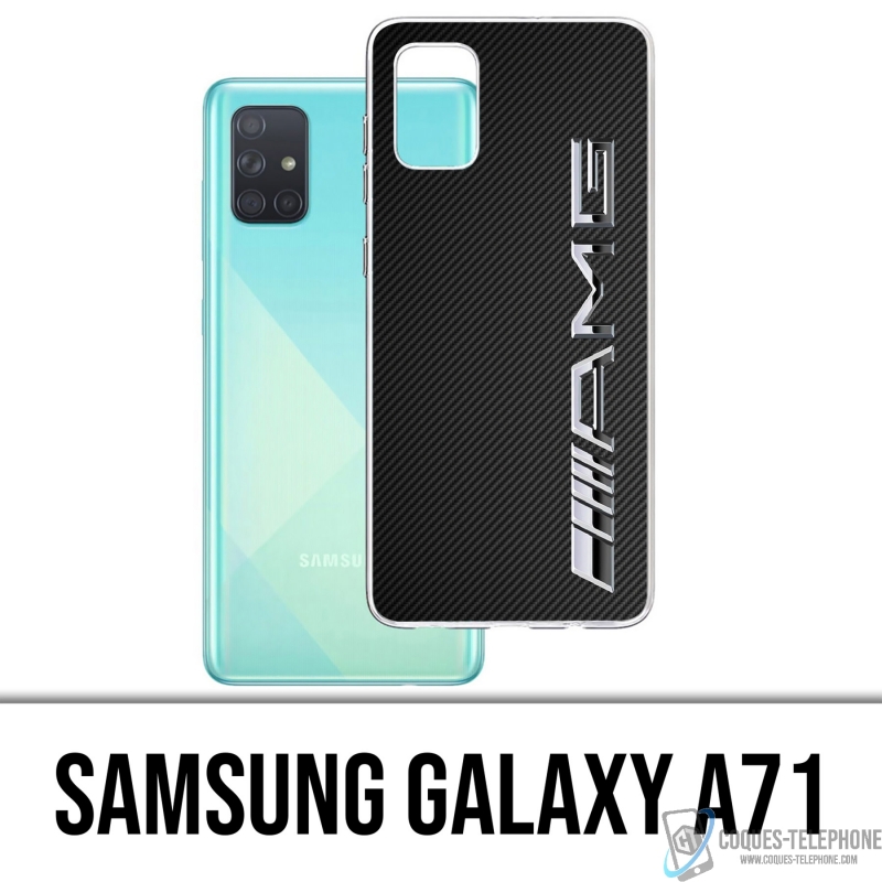 Custodia per Samsung Galaxy A71 - Logo Amg Carbon