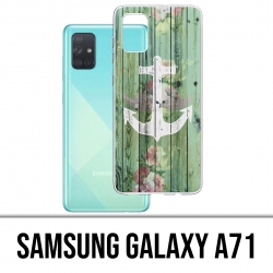 Custodia per Samsung Galaxy A71 - Anchor Navy Wood