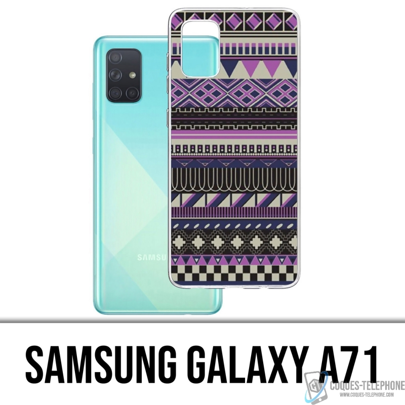 Custodia per Samsung Galaxy A71 - Viola azteco