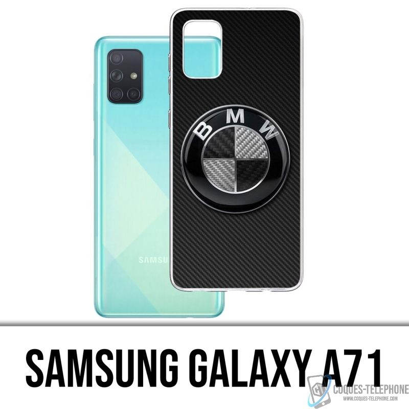 Custodia per Samsung Galaxy A71 - Logo Bmw in carbonio
