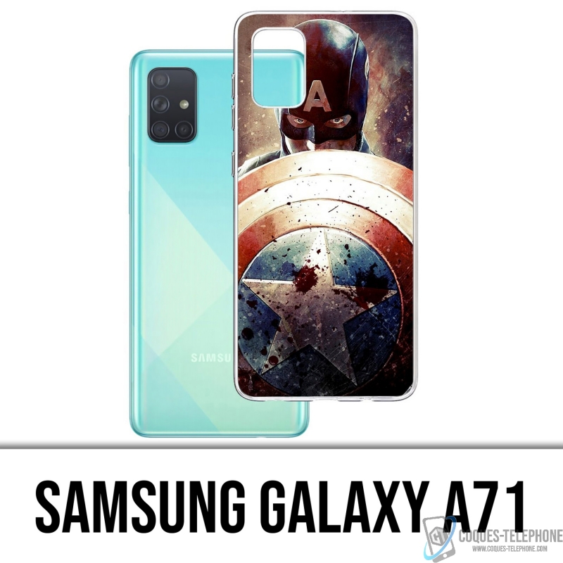 Coque Samsung Galaxy A71 - Captain America Grunge Avengers
