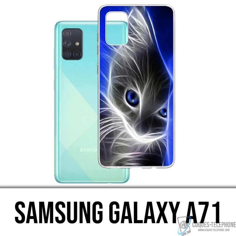 Custodia per Samsung Galaxy A71 - Gatto occhi azzurri