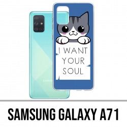 Cover per Samsung Galaxy A71 - Gatto, voglio la tua anima
