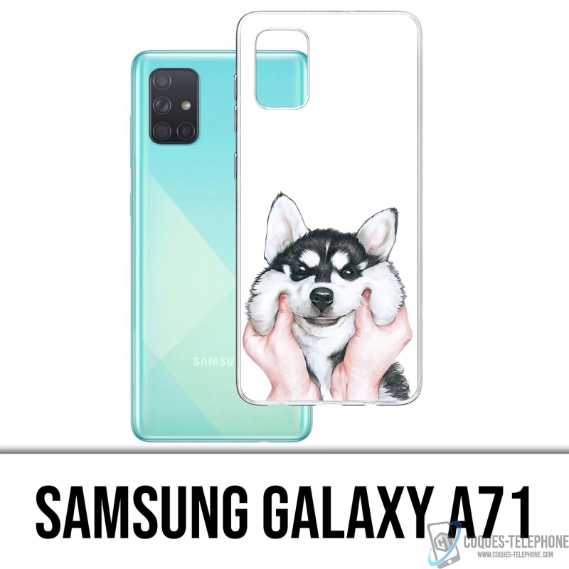 Coque Samsung Galaxy A71 - Chien Husky Joues