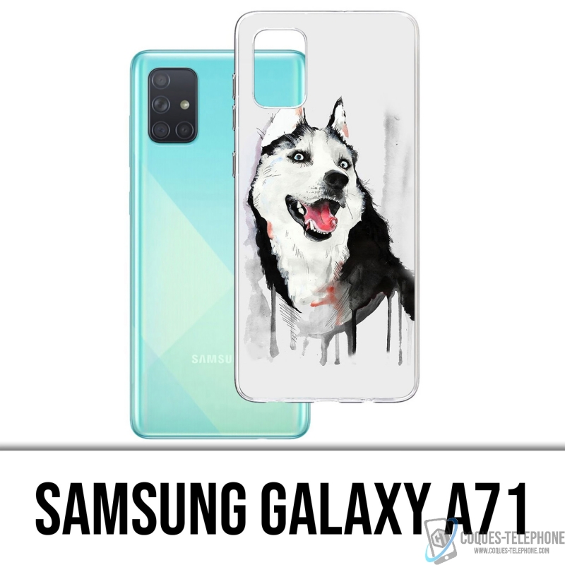 Funda Samsung Galaxy A71 - Perro Husky Splash