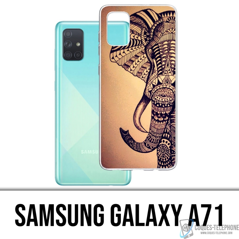 Custodia per Samsung Galaxy A71 - Elefante azteco vintage