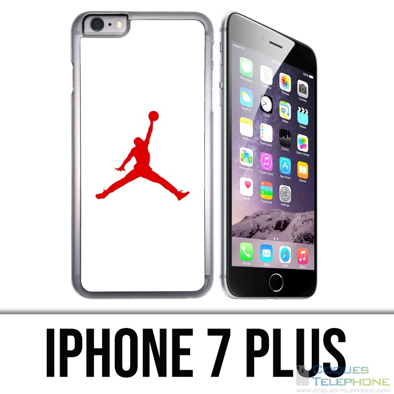 Coque iPhone 7 PLUS - Jordan Basketball Logo Blanc