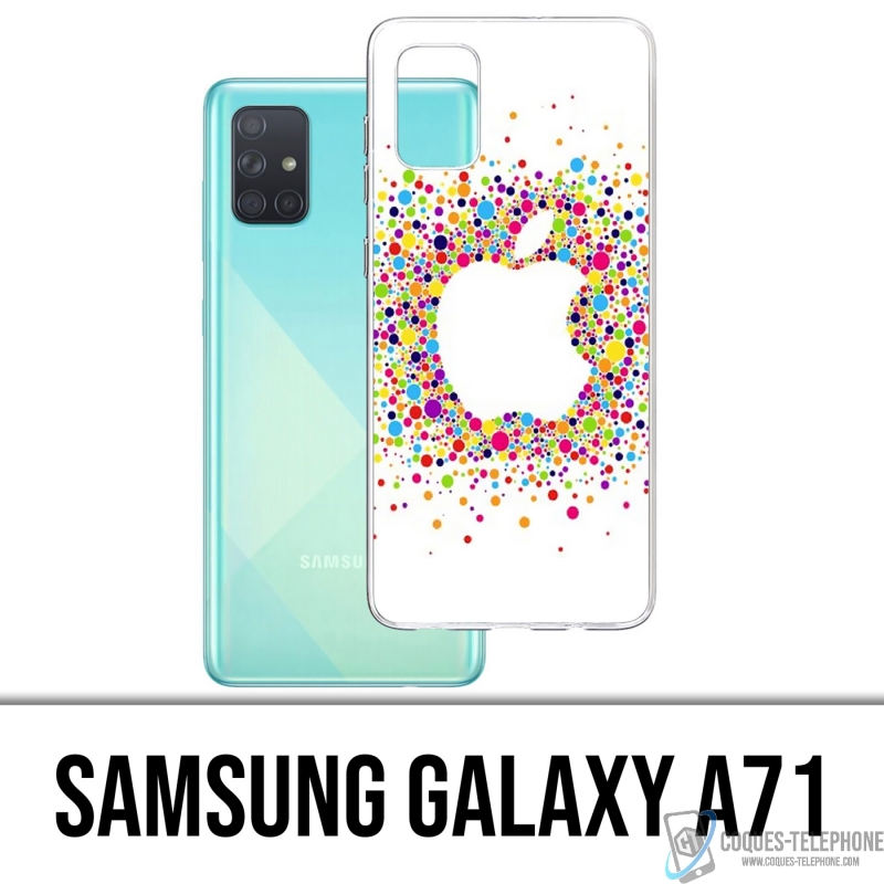 Coque Samsung Galaxy A71 - Logo Apple Multicolore