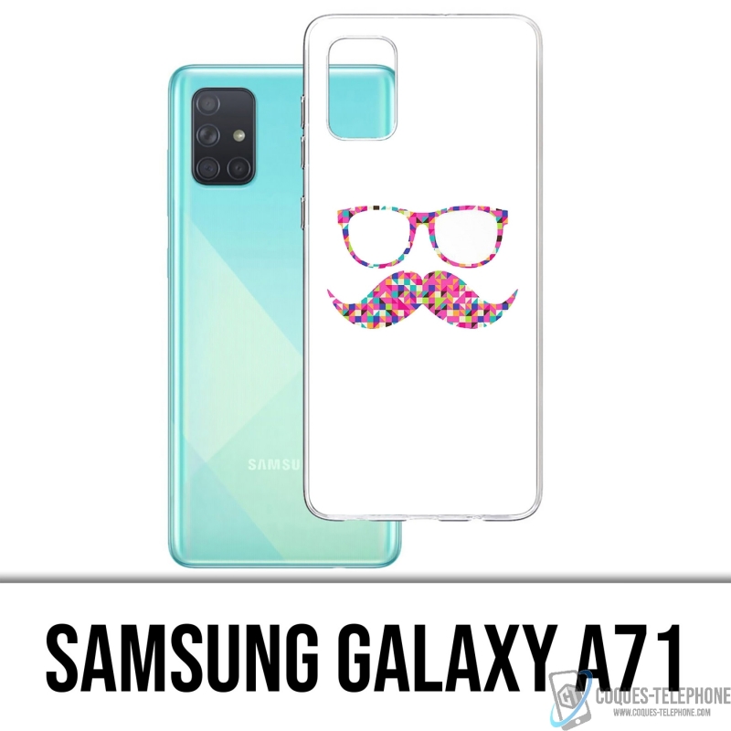 Custodia per Samsung Galaxy A71 - Occhiali baffi