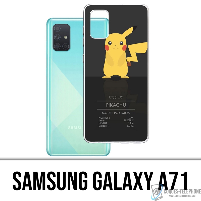 Funda Samsung Galaxy A71 - Tarjeta de identificación de Pokémon Pikachu