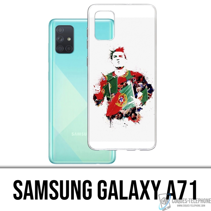 Custodia per Samsung Galaxy A71 - Ronaldo Football Splash