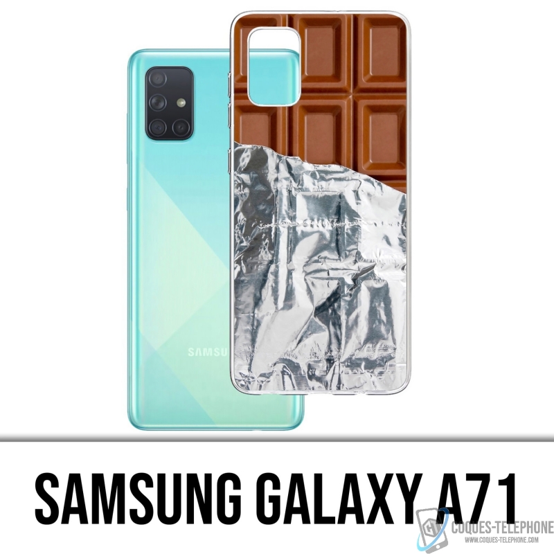 Coque Samsung Galaxy A71 - Tablette Chocolat Alu