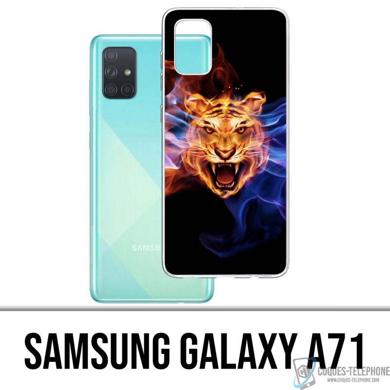 Coque Samsung Galaxy A71 - Tigre Flammes