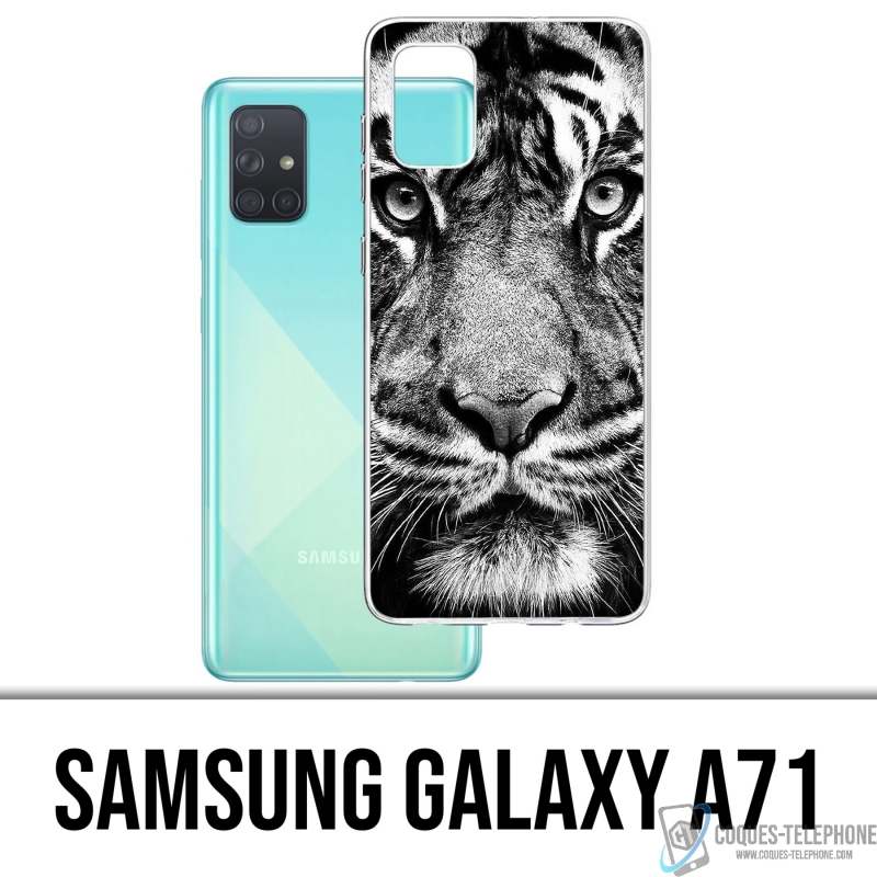 Samsung Galaxy A71 Case - Black And White Tiger