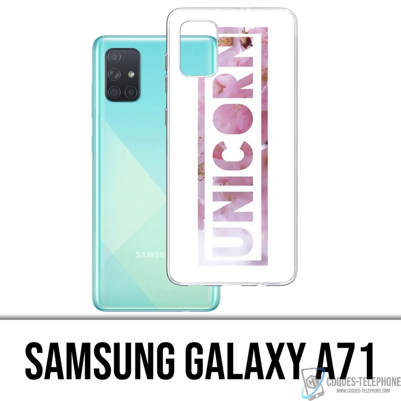 Custodia per Samsung Galaxy A71 - Unicorno Fiori Unicorno