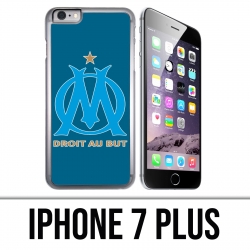 Coque iPhone 7 PLUS - Logo Om Marseille Big Fond Bleu