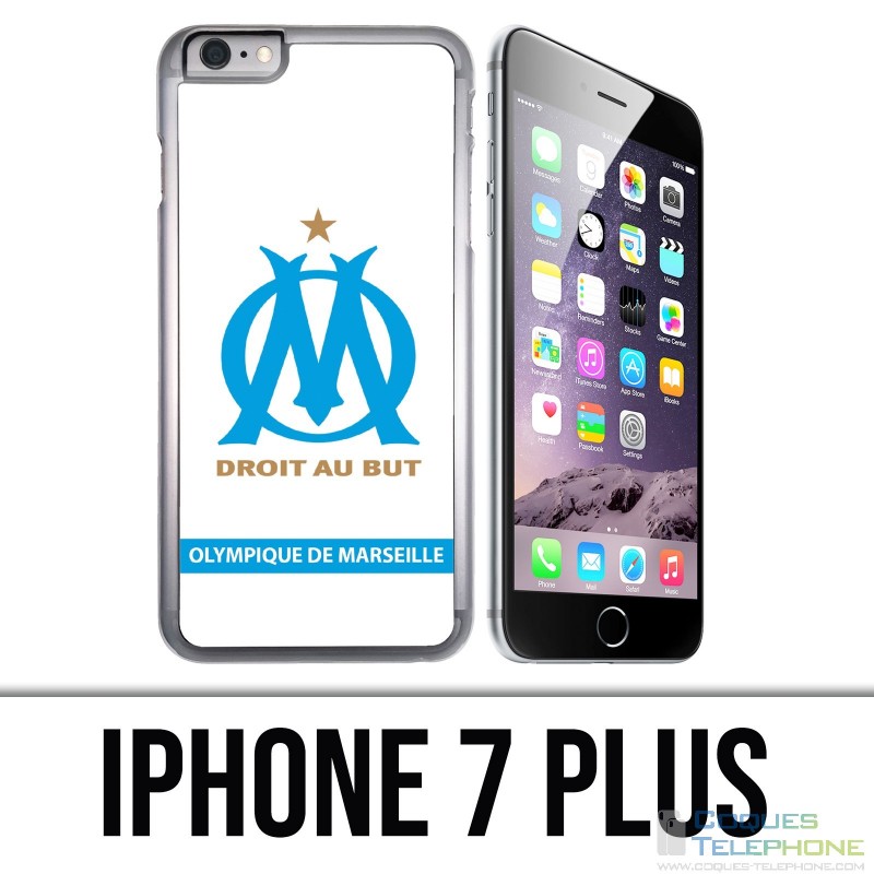 Custodia per iPhone 7 Plus - Logo Om Marseille Blanc