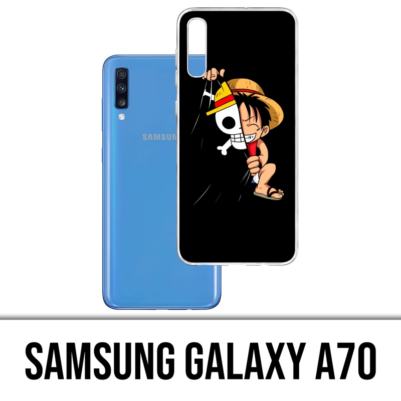 Coque Samsung Galaxy A70 - One Piece Baby Luffy Drapeau