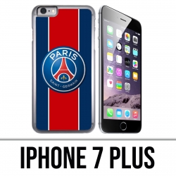 Coque iPhone 7 PLUS - Logo Psg New Bande Rouge