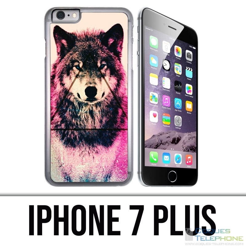 Coque iPhone 7 PLUS - Loup Triangle