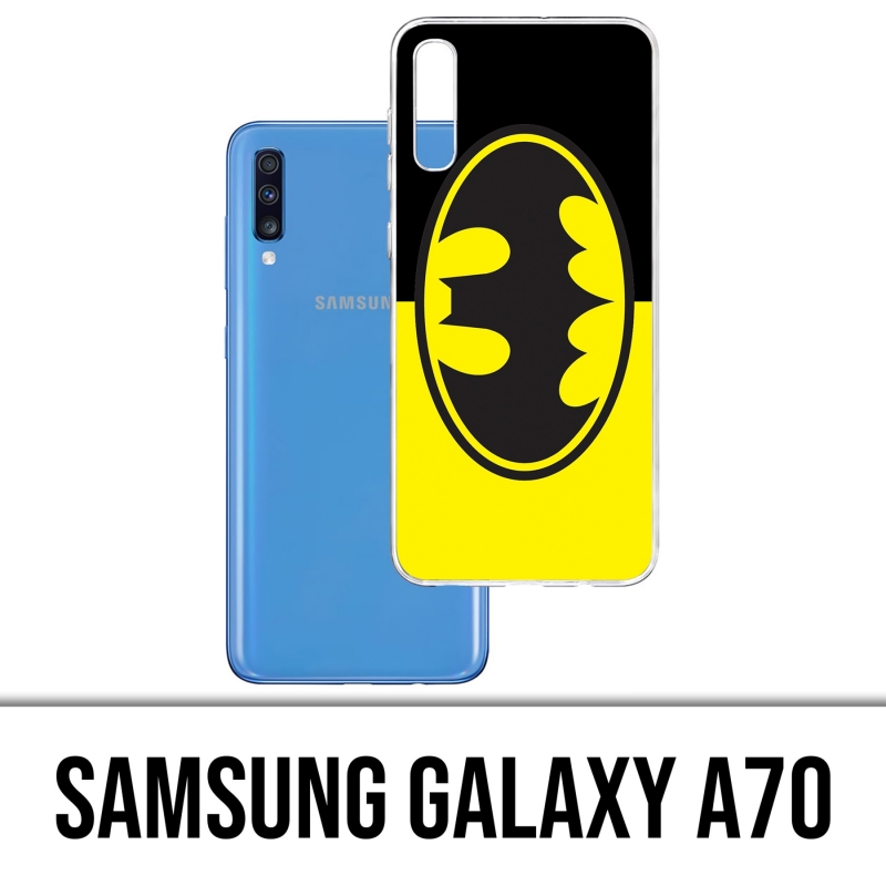 Custodia per Samsung Galaxy A70 - Logo Batman Classic Giallo Nero