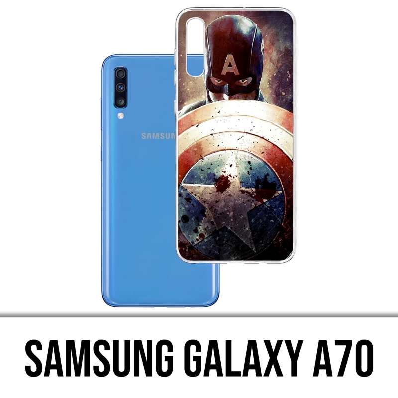 Funda Samsung Galaxy A70 - Capitán América Grunge Avengers