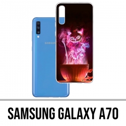 Custodia per Samsung Galaxy A70 - Gatto Tazza Alice nel Paese delle Meraviglie