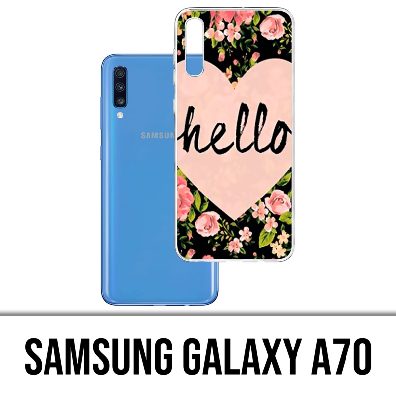 Coque Samsung Galaxy A70 - Hello Coeur Rose
