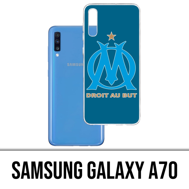 Coque Samsung Galaxy A70 - Logo Om Marseille Big Fond Bleu